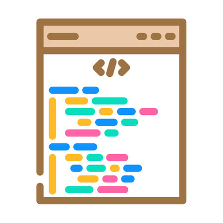 software programming code color icon vector illustrationのイラスト素材