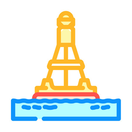 oceanographic buoy world ocean color icon vector illustrationのイラスト素材
