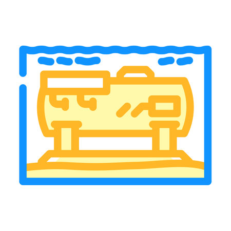 underwater research station world ocean color icon vector illustrationのイラスト素材