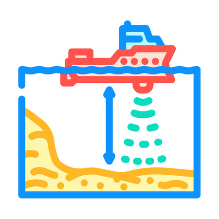 ocean depth gauge world ocean color icon vector illustrationのイラスト素材