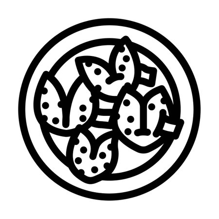 fortune cookie chinese cuisine line icon vector illustrationのイラスト素材