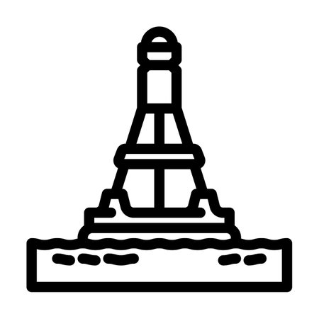 oceanographic buoy world ocean line icon vector illustrationのイラスト素材