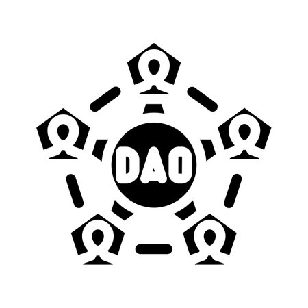 dao decentralized autonomous organization glyph icon vector illustrationのイラスト素材