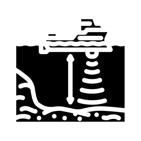 ocean depth gauge world ocean glyph icon vector illustrationのイラスト素材