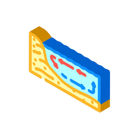 ocean current diagra world ocean isometric icon vector illustrationのイラスト素材