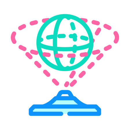 hologram augmented reality color icon vector illustrationのイラスト素材