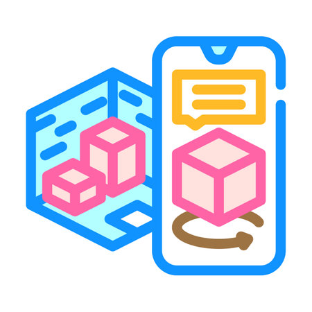 ar smartphone augmented reality color icon vector illustrationのイラスト素材