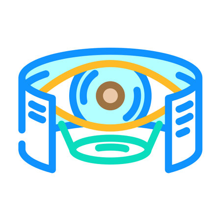 eye icon with ar augmented reality color icon vector illustrationのイラスト素材
