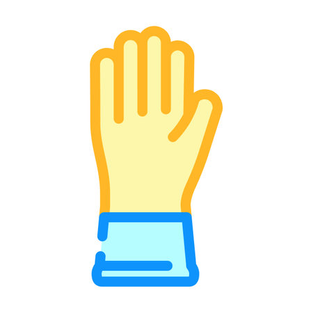cleaning gloves bleach color icon vector illustrationのイラスト素材