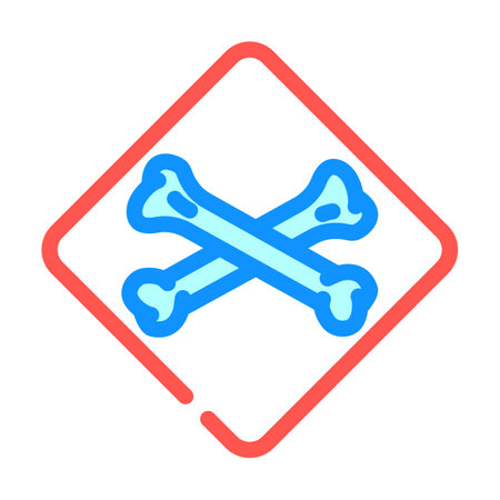 crossbones bleach color icon vector illustrationのイラスト素材