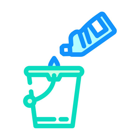 bucket bleach color icon vector illustrationのイラスト素材
