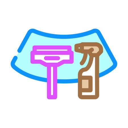 glass cleaner car care color icon vector illustrationのイラスト素材