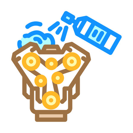 engine degreaser car care color icon vector illustrationのイラスト素材