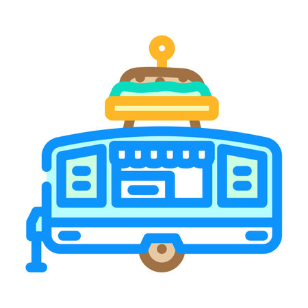 sandwich food truck color icon vector illustrationのイラスト素材