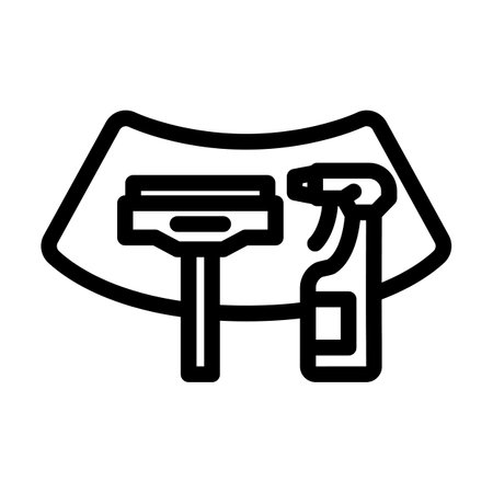 glass cleaner car care line icon vector illustrationのイラスト素材
