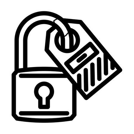 lockout tagout injury prevention line icon vector illustrationのイラスト素材
