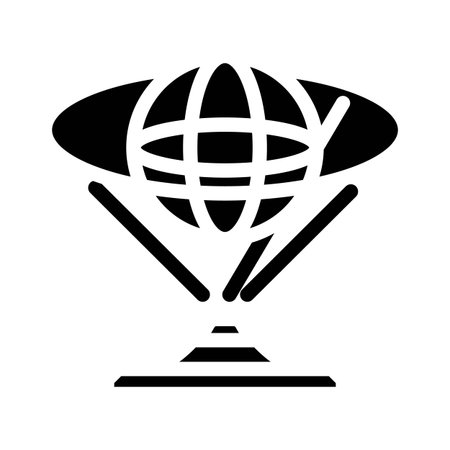 hologram augmented reality glyph icon vector illustrationのイラスト素材