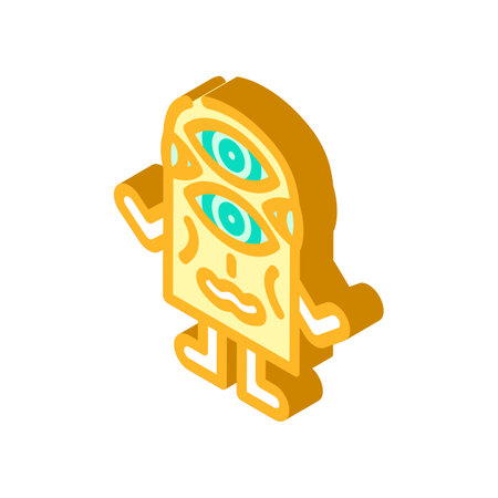 monster big eyes cute isometric icon vector illustrationのイラスト素材