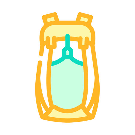 adjustable hiking backpack color icon vector illustrationのイラスト素材
