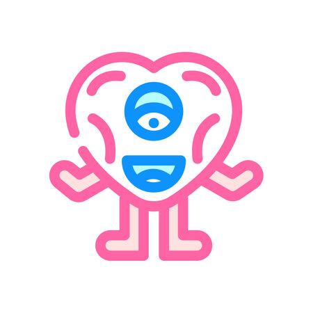 pink monster cute color icon vector illustrationのイラスト素材