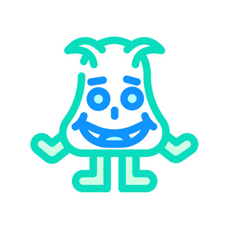 smiling monster cute color icon vector illustrationのイラスト素材