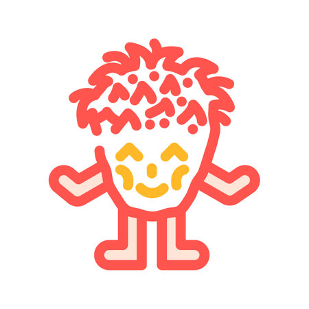 fluffy monster cute color icon vector illustrationのイラスト素材