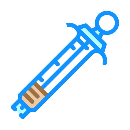 syringe for cardiac injection cardiology color icon vector illustrationのイラスト素材