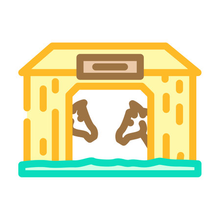 horse stable pet home color icon vector illustrationのイラスト素材