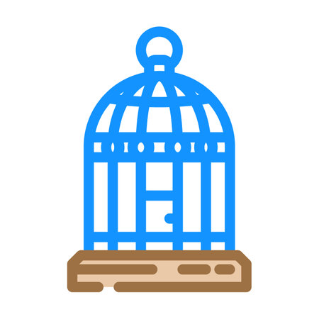 birdcage pet home color icon vector illustrationのイラスト素材