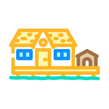 doghouse mobile home color icon vector illustrationのイラスト素材