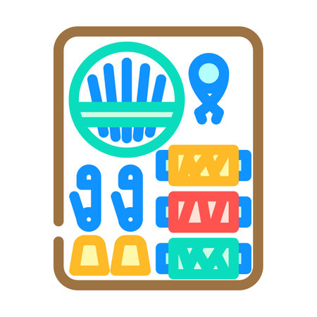 clothing repair kit clothes care color icon vector illustrationのイラスト素材