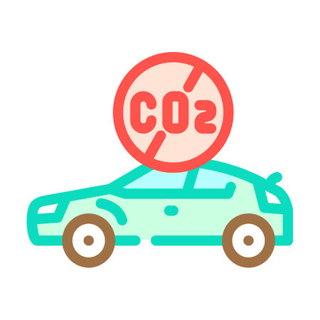 emission free car carbon color icon vector illustrationのイラスト素材