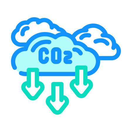 emission reduction carbon color icon vector illustrationのイラスト素材