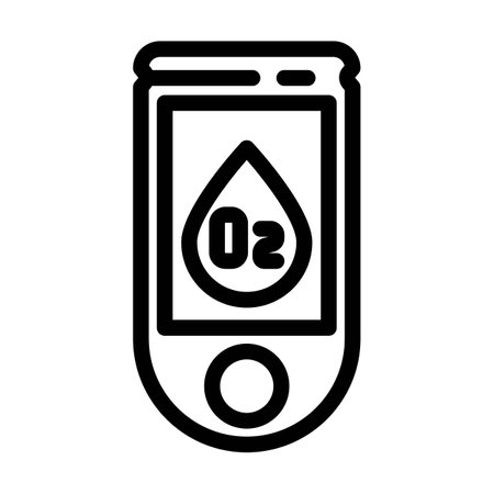 oxygen saturation display fitness technology line icon vector illustrationのイラスト素材