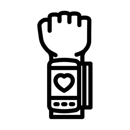 blood pressure tracker display wearable fitness line icon vector illustrationのイラスト素材