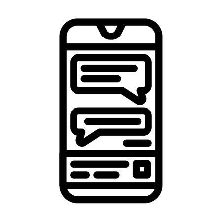 messaging app bubble hybrid work line icon vector illustrationのイラスト素材