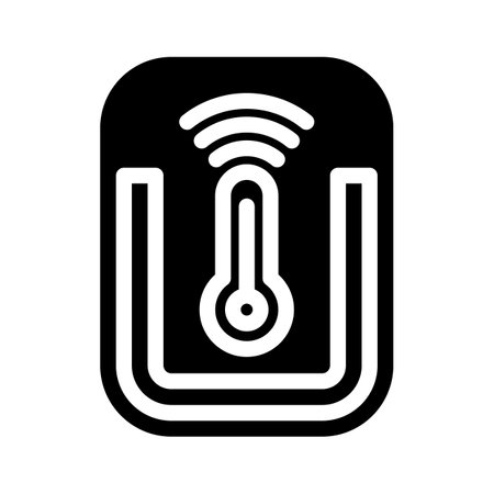 body temperature sensor fitness technology glyph icon vector illustrationのイラスト素材