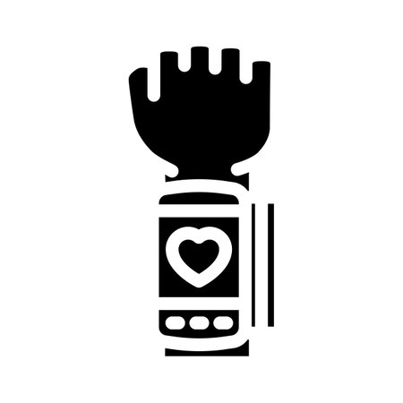 blood pressure tracker display wearable fitness glyph icon vector illustrationのイラスト素材