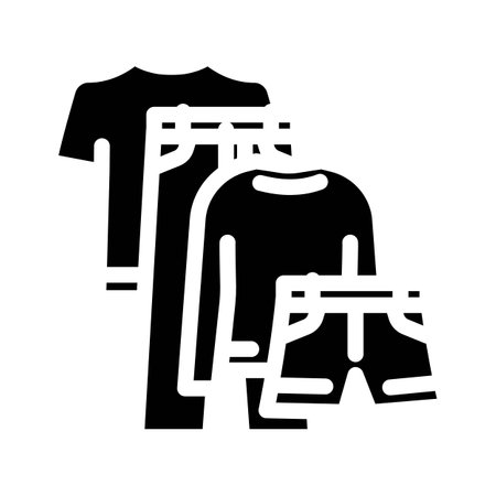 capsule wardrobe thrift driven fashion glyph icon vector illustrationのイラスト素材