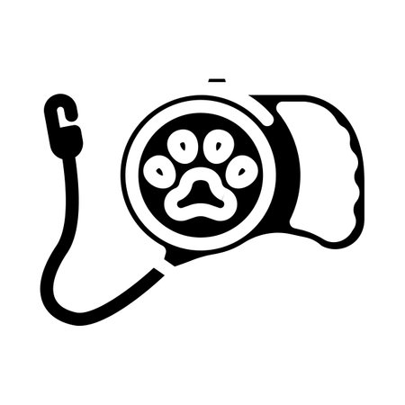 dog leash pet home glyph icon vector illustrationのイラスト素材