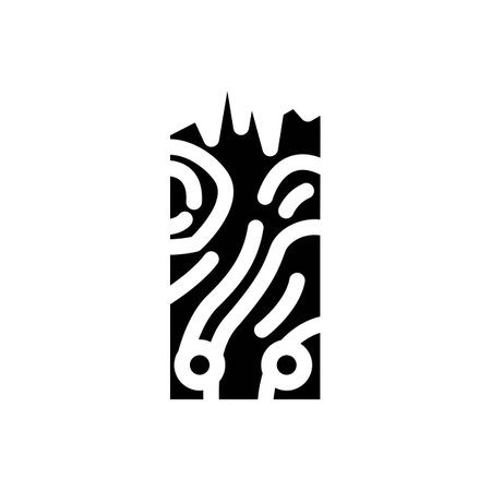 splintered wood fracture glyph icon vector illustrationのイラスト素材