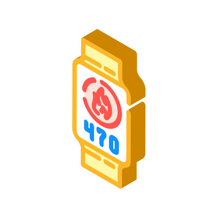 calorie burn wearable fitness isometric icon vector illustrationのイラスト素材