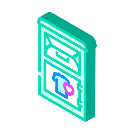 clothing donation bin thrift driven fashion isometric icon vector illustrationのイラスト素材