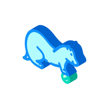 ferret playing pet home isometric icon vector illustrationのイラスト素材