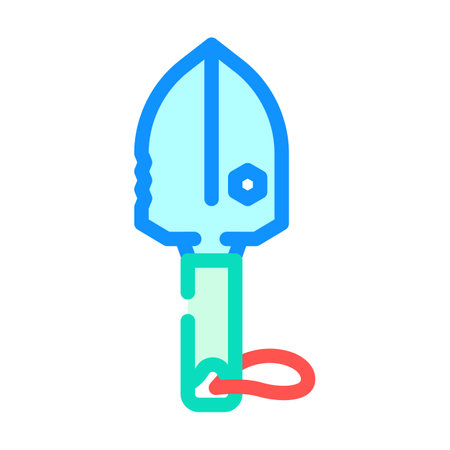 trowel titanium ultralight color icon vector illustrationのイラスト素材