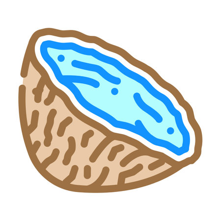 coconut shell sustainable beauty color icon vector illustrationのイラスト素材