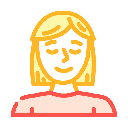 relaxed face slow living color icon vector illustrationのイラスト素材