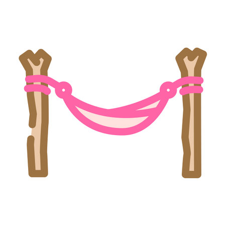 hammock slow living color icon vector illustrationのイラスト素材
