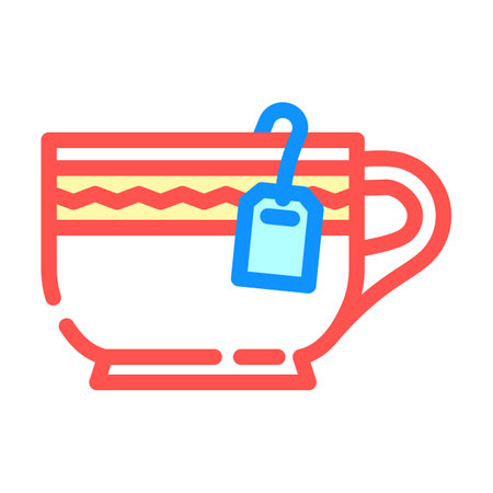 tea cup slow living color icon vector illustrationのイラスト素材