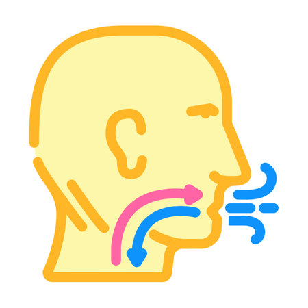 breathing exercise arrows recovery wellness color icon vector illustrationのイラスト素材